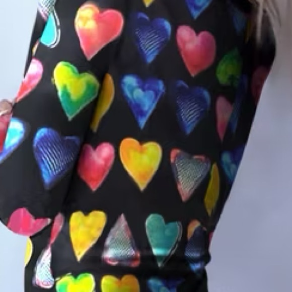 Colorful Heart Long Sleeve One Piece Romper. - Picture 2 of 4